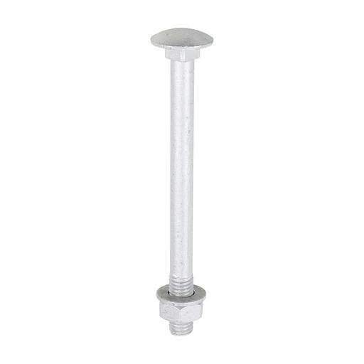 TIMCO Carriage Bolts Hex Nuts & Form A Washers - Dome - Exterior - Silver (M10 x 120, TIMbag of 10)