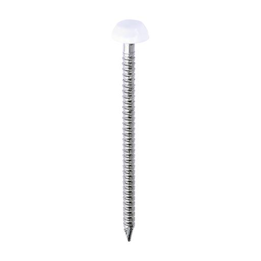 TIMCO Polymer Headed Pins - A4 Stainless Steel - White (40mm, Box of 250)