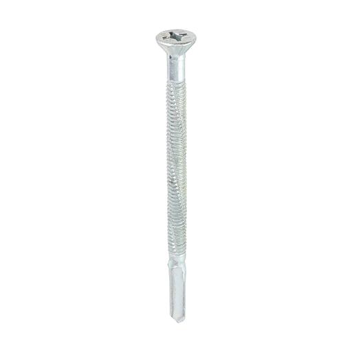 TIMCO Metal Construction Timber To Heavy Section Screws - Countersunk - Wing-Tip - Self-Drilling - Exterior - Silver Organic (5.5 x 85, Box of 100)
