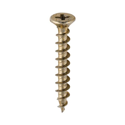 TIMCO Window Fabrication Screws - Countersunk With Ribs - PH - Single Thread - Gimlet Point - Yellow (4.3 x 30, Box of 1000)