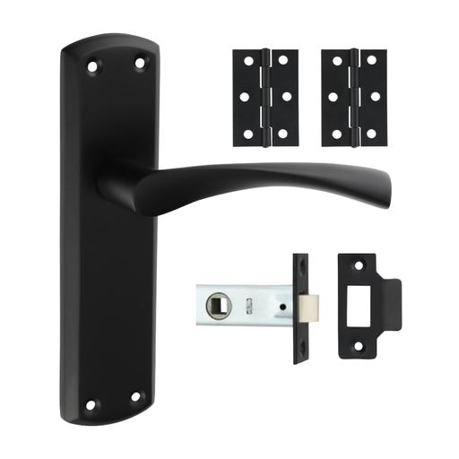 TIMCO Zeta Latch Door Pack - Matt Black (Mixed, Box of 1)