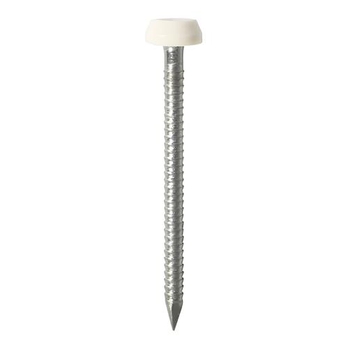TIMCO Polymer Headed Pins - Stainless Steel - White (30mm, TIMpac of 60)