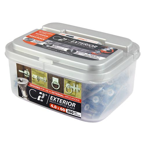 TIMco C2 Multi-Purpose Advanced Screws - PZ - Double Countersunk - Exterior - Silver 6.0x40mm