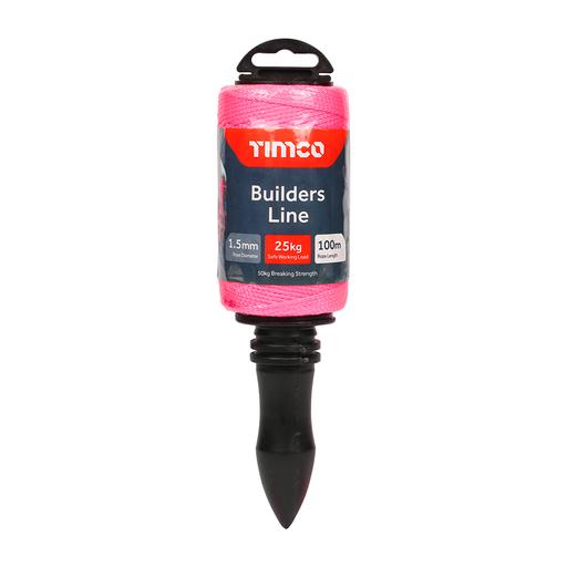 TIMCO Builders Line - Pink - Winder (1.5mm x 100m, Unit of 1)