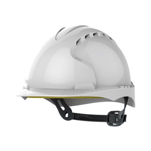 TIMCO Evo®2 Industrial Safety Helmet - Onetouch™ Slip Ratchet - Mid Peak - Vented - White (Unit of 1)