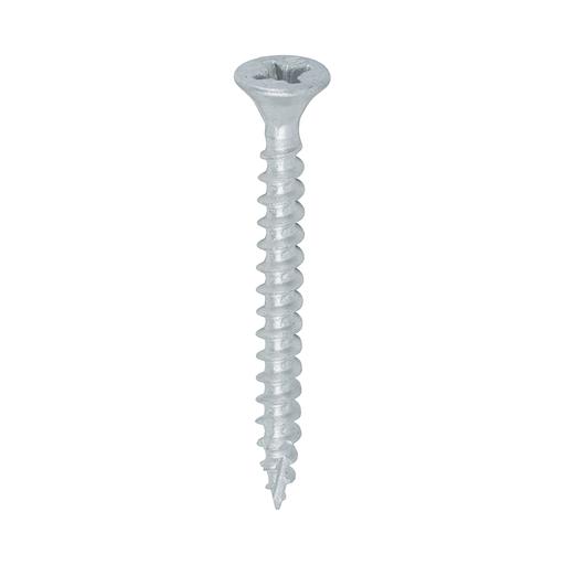 TIMCO C2 Exterior Strong-Fix - PZ - Double Countersunk With Ribs - Twin-Cut - Silver (4.0 x 40, Box of 200)