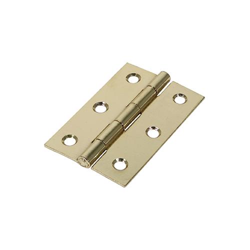 TIMCO Plain Butt Hinge - Fixed Pin (1838) - Electro Brass (75 x 50, TIMpac of 1)