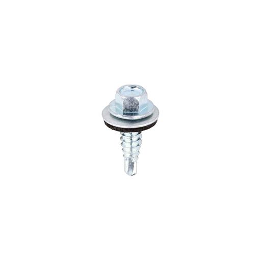 TIMCO Metal Construction Stitching Screws - For Sheet To Sheet - Hex - Epdm Washer - Self-Drilling - Zinc (6.3 x 22, Bag of 100)