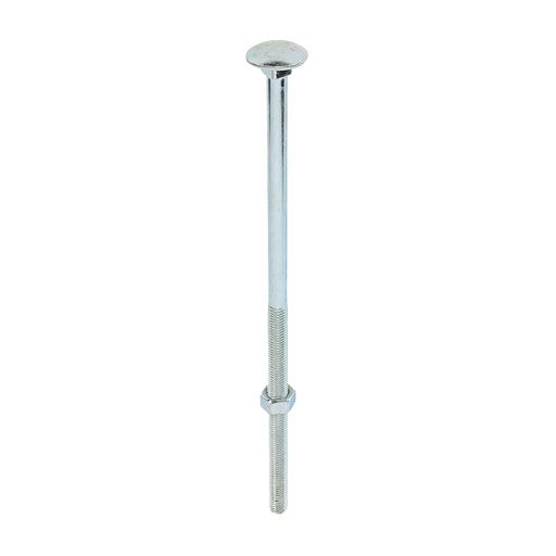 TIMCO Carriage Bolts & Hex Nuts - Zinc (M12 x 300, Box of 10)