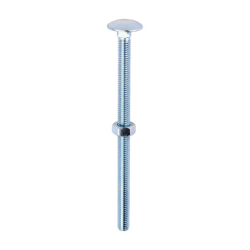 TIMCO Carriage Bolts & Hex Nuts - Zinc (M6 x 100, Box of 100)