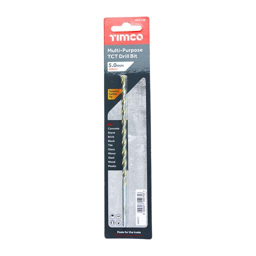 TIMCO TCT Multi-Purpose Drill Bit (5.0 x 150, Blister Pack of 1)
