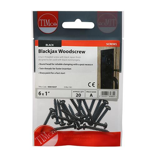 TIMCO Blackjax - PZ - Round - Black (6 x 1, TIMpac of 20)