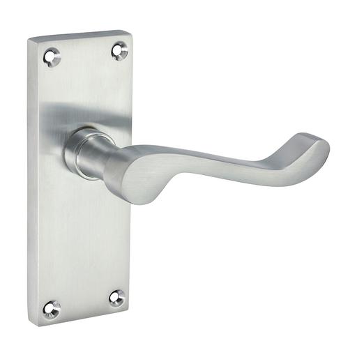 TIMCO Victorian Scroll Latch Handles - Satin Chrome (114 x 42, Blister Pack of 1)