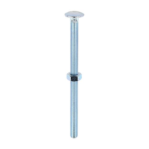TIMCO Carriage Bolts & Hex Nuts - Zinc (M10 x 160, Box of 25)