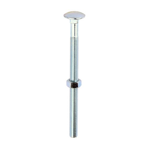 TIMCO Carriage Bolts & Hex Nuts - Zinc (M12 x 180, Box of 10)