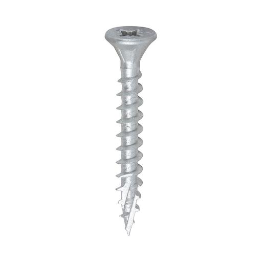 TIMCO C2 Exterior Strong-Fix - PZ - Double Countersunk With Ribs - Twin-Cut - Silver (5.0 x 40, Box of 200)