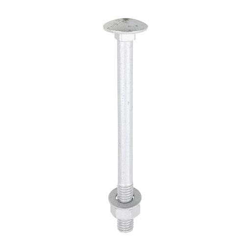 TIMCO Carriage Bolts Hex Nuts & Form A Washers - Dome - Exterior - Silver (M8 x 100, TIMbag of 10)