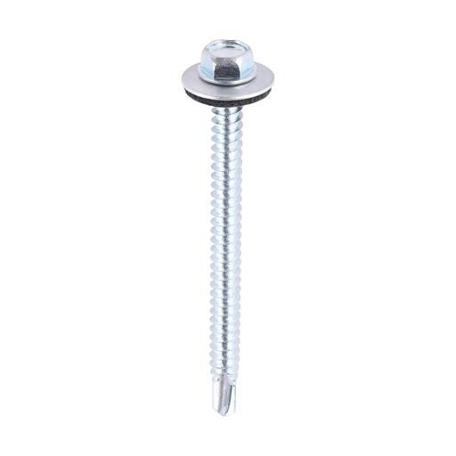 TIMCO Metal Construction Light Section Screws - Hex - Epdm Washer - Self-Drilling - Zinc (5.5 x 70, Bag of 100)