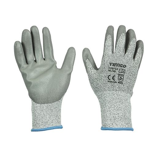 TIMCO Medium Cut Gloves - Pu Coated Hppe Fibre With Glass Fibre (X Large, Backing Card of 1)
